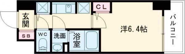 S-RESIDENCE堺湊駅前AZURE(1K/5階)の間取り写真