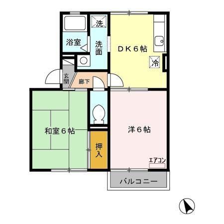 アネックス中野II(2DK/2階)の間取り写真