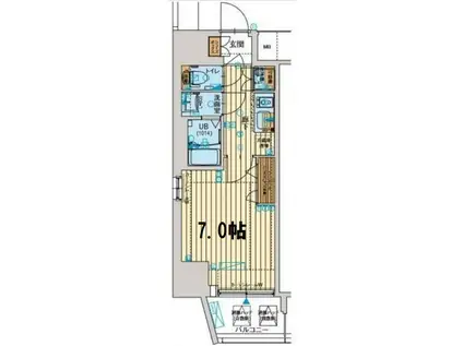 ファーストステージ江戸堀パークサイド(1K/12階)の間取り写真