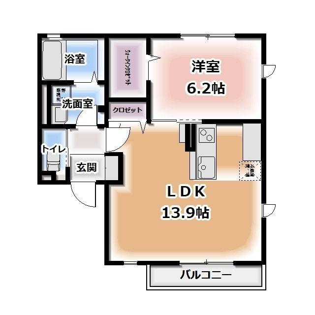 T ROSEMARY(1LDK/1階)の間取り写真