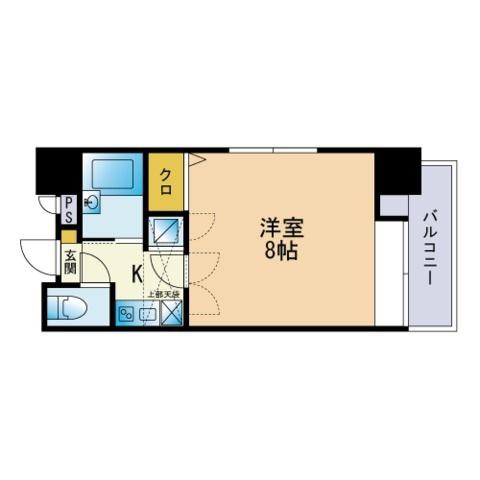 エステートモア舞鶴(1K/10階)の間取り写真