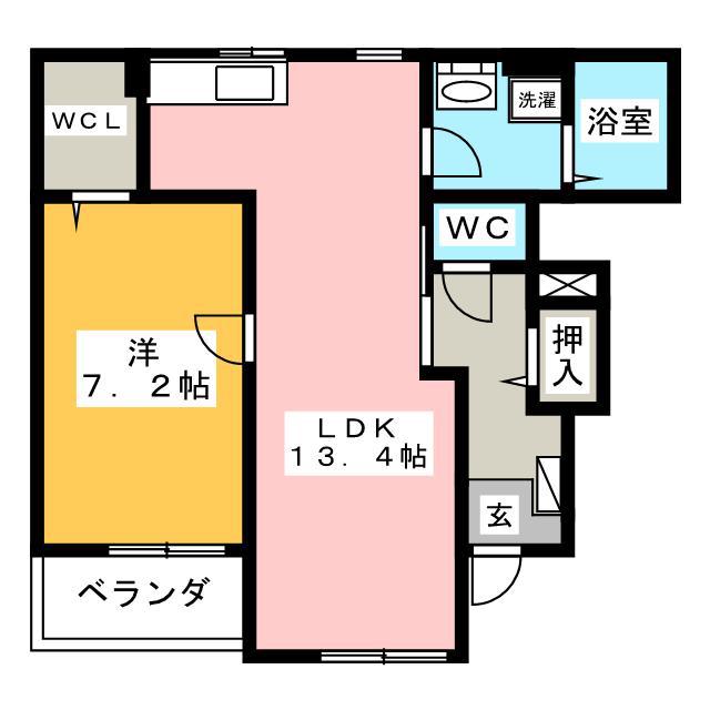 プレッソ(1LDK/1階)の間取り写真