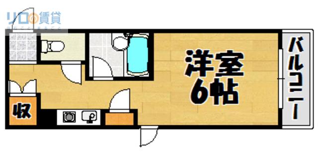 グリーンハイム(1K/4階)の間取り写真
