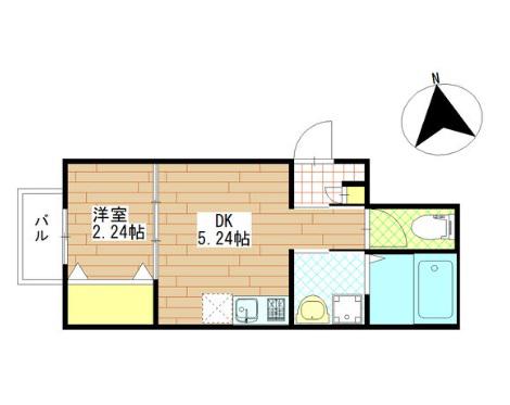 アビリア南小泉(1DK/1階)の間取り写真