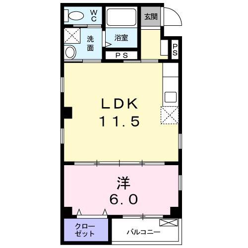 プライド ロック(1LDK/3階)の間取り写真