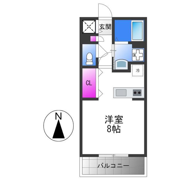 パンリュ ミエール(1K/1階)の間取り写真