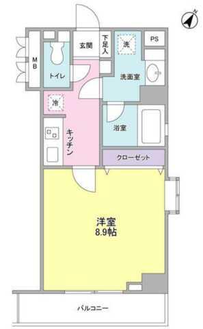 ユーキメゾン一番町(1K/2階)の間取り写真