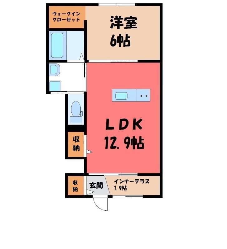 シャネーロ・サクラ(1LDK/1階)の間取り写真