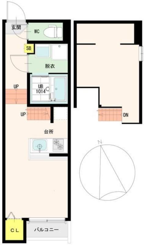 PLUMERIA SENDAI(1K/2階)の間取り写真