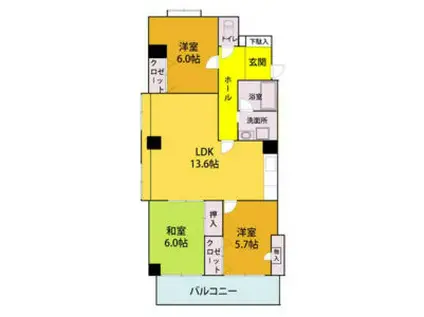 OS・SKYサンメイト(3LDK/2階)の間取り写真