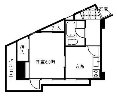 コクセイマンション(1K/4階)の間取り写真