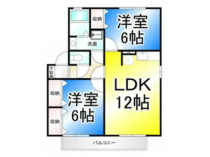 ヴィラージュ本郷(2LDK/1階)の間取り写真