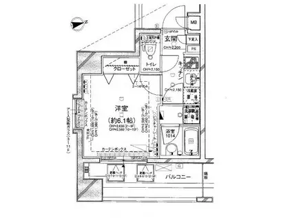 パレステュディオ市谷仲之町(1K/10階)の間取り写真