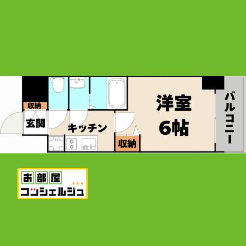 メイクス今池02(1K/3階)の間取り写真
