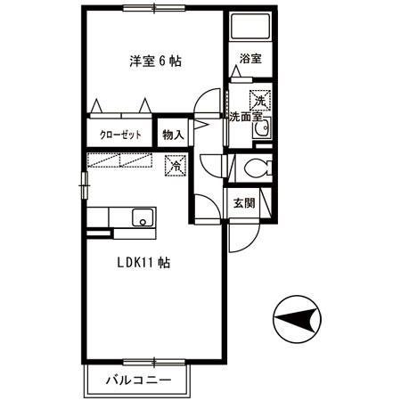 セジュール・アンテ(1LDK/1階)の間取り写真