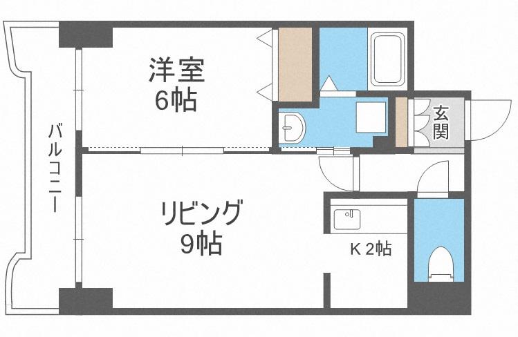 ティアラ豊平第二(1LDK/8階)の間取り写真