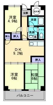 アーバン茜(3DK/7階)の間取り写真