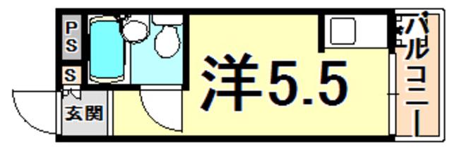 モンセリーチェ甲東園(ワンルーム/3階)の間取り写真