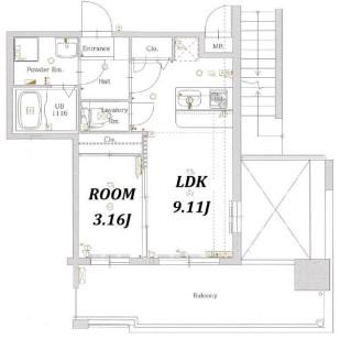 LA FASE LUFINA TENJIN(1LDK/8階)の間取り写真