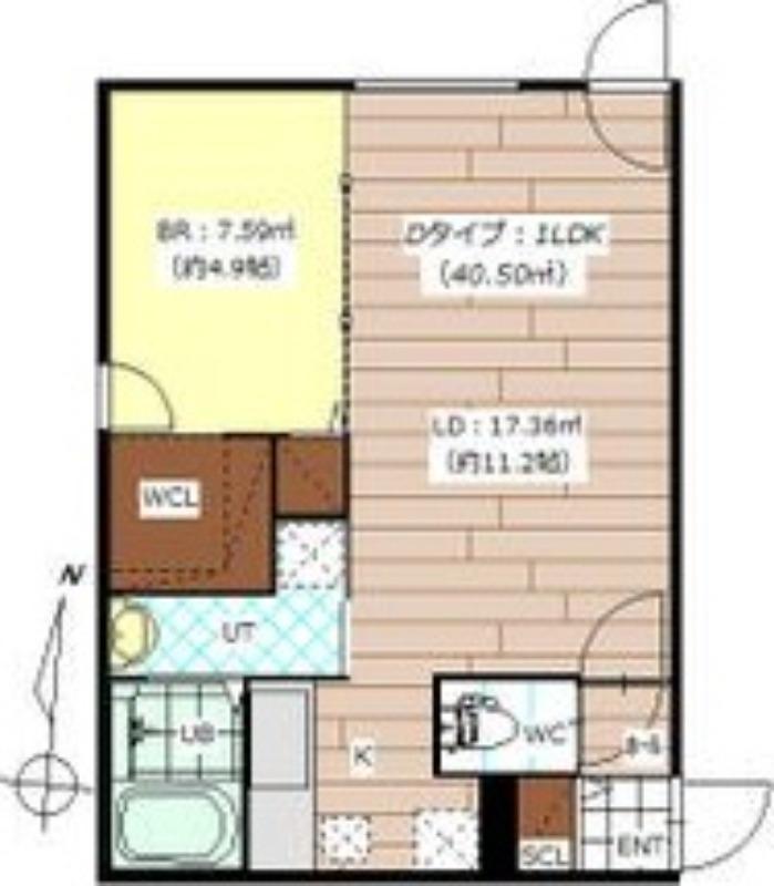 地下鉄東豊線 元町駅(札幌) 徒歩7分 5階建 築5年(1LDK/4階)の間取り写真