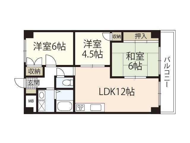 第2吉川ビル(3LDK/3階)の間取り写真