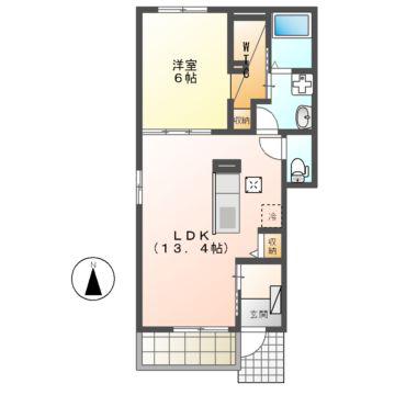 カーサ・結希 I(1LDK/1階)の間取り写真