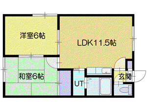ルナコート柏陽IV(2LDK/2階)の間取り写真