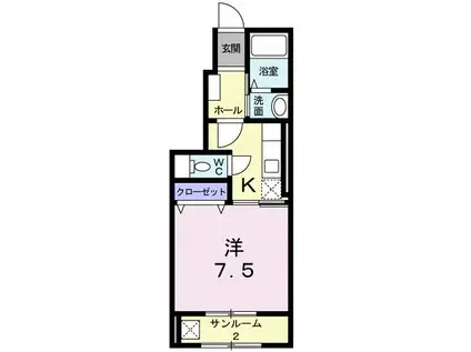 アウル本郷(1K/1階)の間取り写真