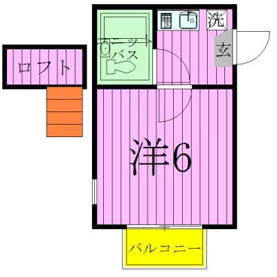 ジュネパレス新松戸第52(1K/2階)の間取り写真
