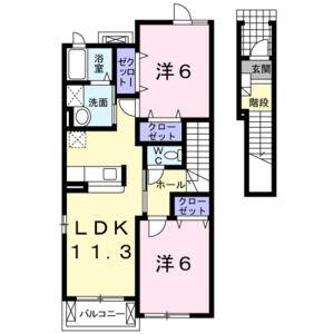 グレイス(2LDK/2階)の間取り写真