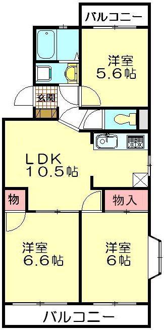 ラ・セゾンプラザ(3LDK/3階)の間取り写真