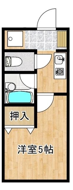 メディア湯田 A棟(1K/2階)の間取り写真