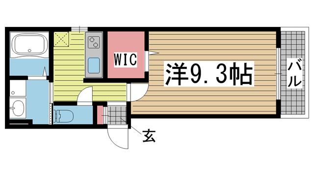 サニースクエア東灘(1K/3階)の間取り写真