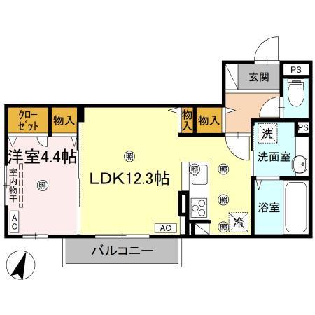 TORISIAサクセス(1LDK/3階)の間取り写真