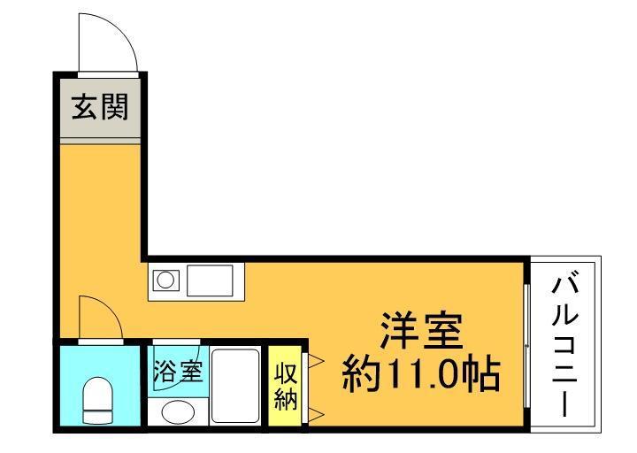ヴォラージュ久宝園(1K/1階)の間取り写真
