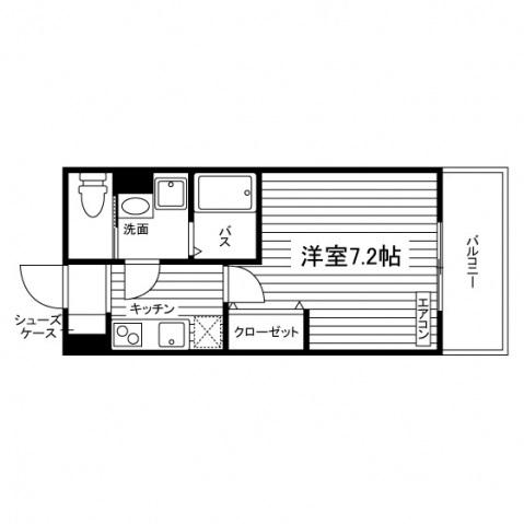 TESORO(1K/1階)の間取り写真
