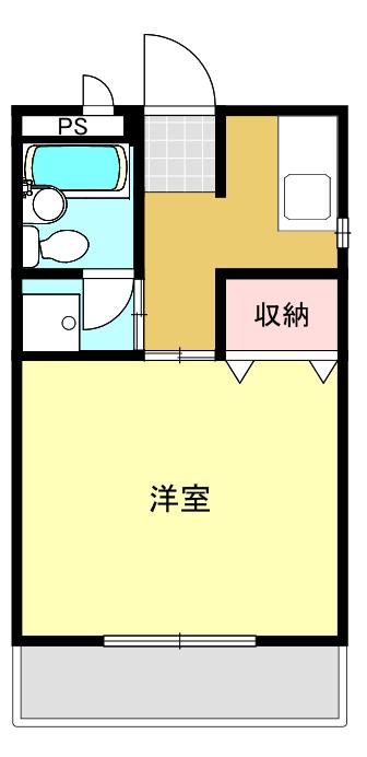 メゾンフジ(1K/2階)の間取り写真