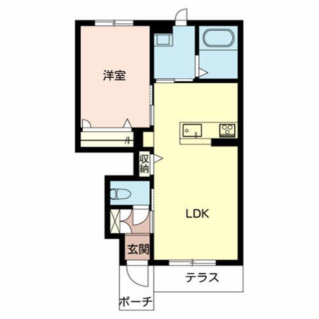 シャーメゾンライグラス(1LDK/1階)の間取り写真