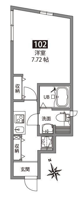 SELVA駒場(1K/1階)の間取り写真