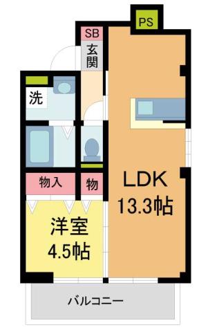 グランツ鳴尾(1LDK/2階)の間取り写真