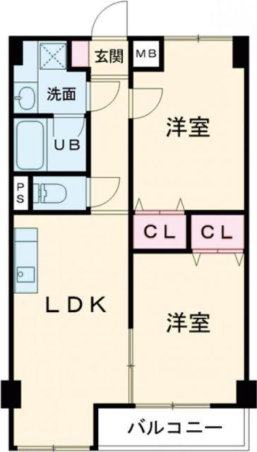 ティーズヴィラ(2LDK/3階)の間取り写真