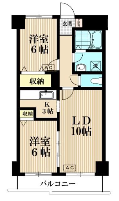 セントラルパレス(2LDK/3階)の間取り写真