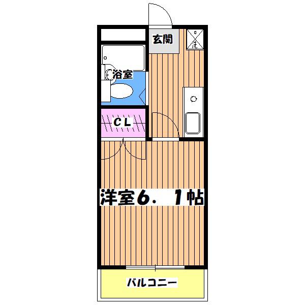 メルベーユ(1K/2階)の間取り写真