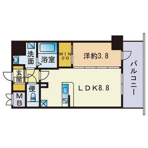 TRAIL大濠(1LDK/8階)の間取り写真