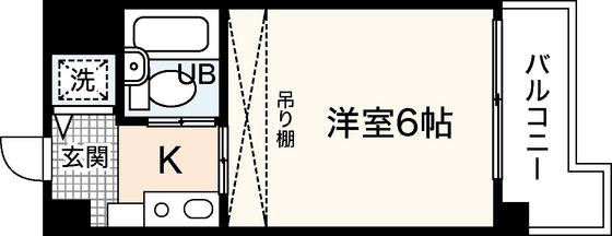 LION竹屋町(1K/6階)の間取り写真