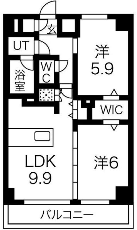 エルフォルテ東日暮里(2LDK/6階)の間取り写真