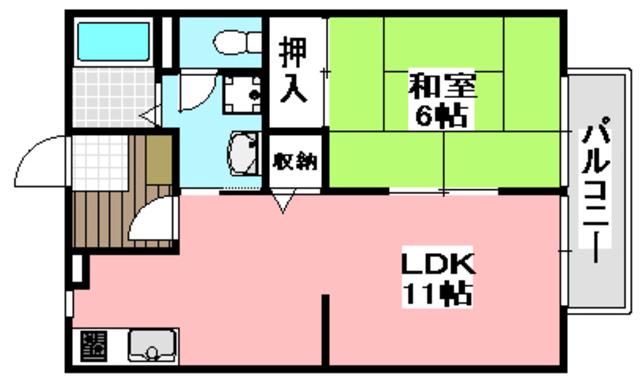 ガーデンハイツ(1LDK/2階)の間取り写真