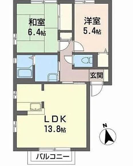 グルックヴォーン A(2LDK/1階)の間取り写真