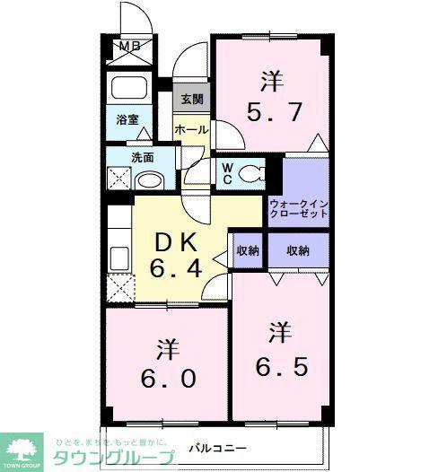 ストックパレス夏見台(3DK/3階)の間取り写真