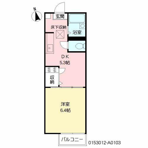 ディアス穴生(1DK/1階)の間取り写真
